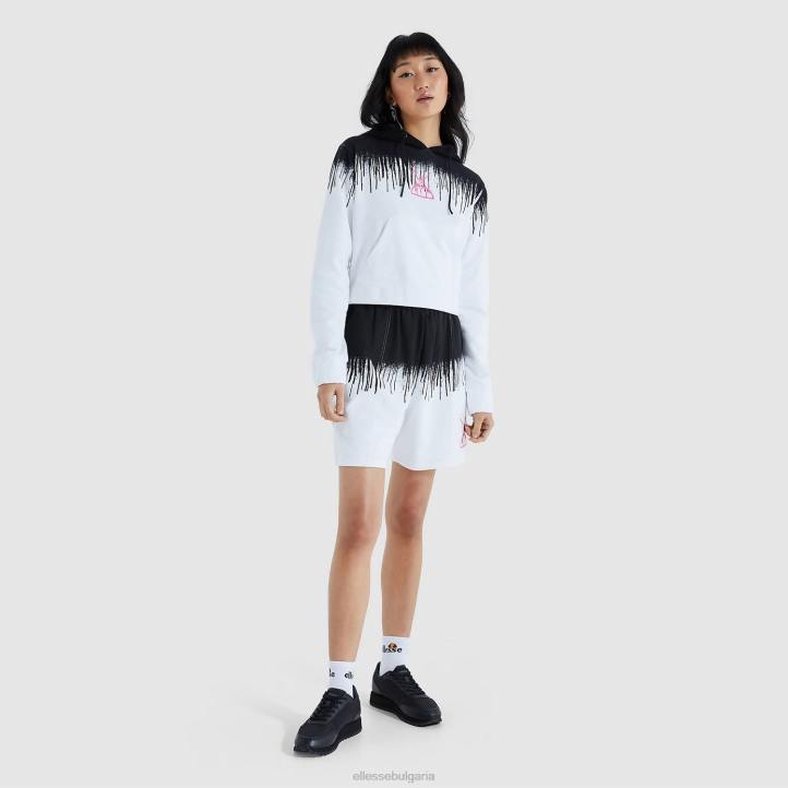 Ellesse Жени изрязана суичър с качулка черен облекло 80BR177