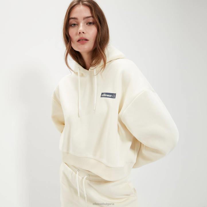 Ellesse Жени cria crop hoody мръсно бяло облекло 80BR42