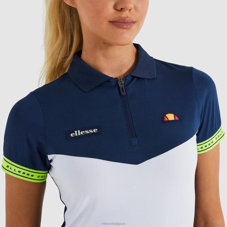 Ellesse Жени митро поло тениска бяло облекло 80BR235
