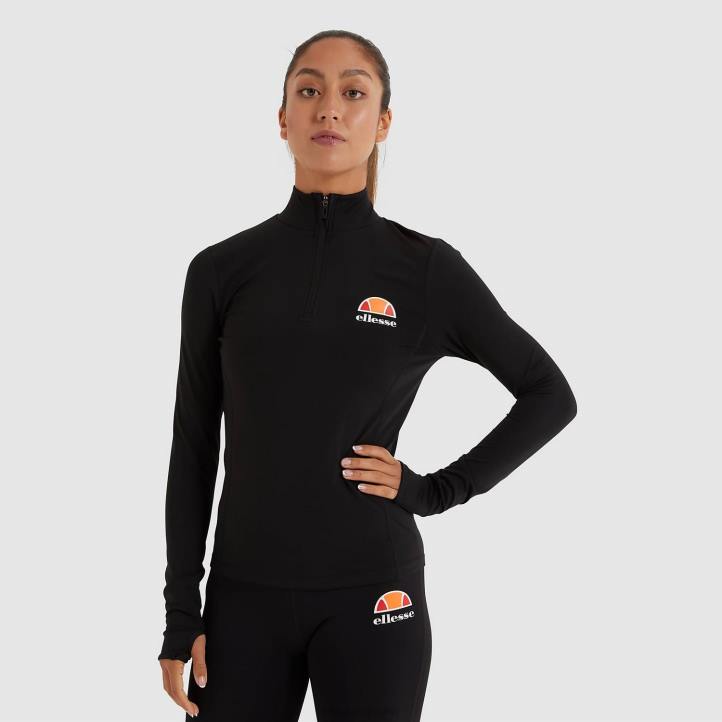Ellesse Жени горнище софира 1/4 с цип черен облекло 80BR96