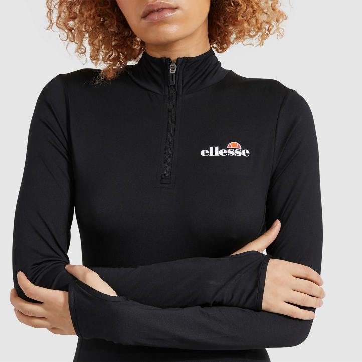 Ellesse Жени горнище софира 1/4 с цип черен облекло 80BR96