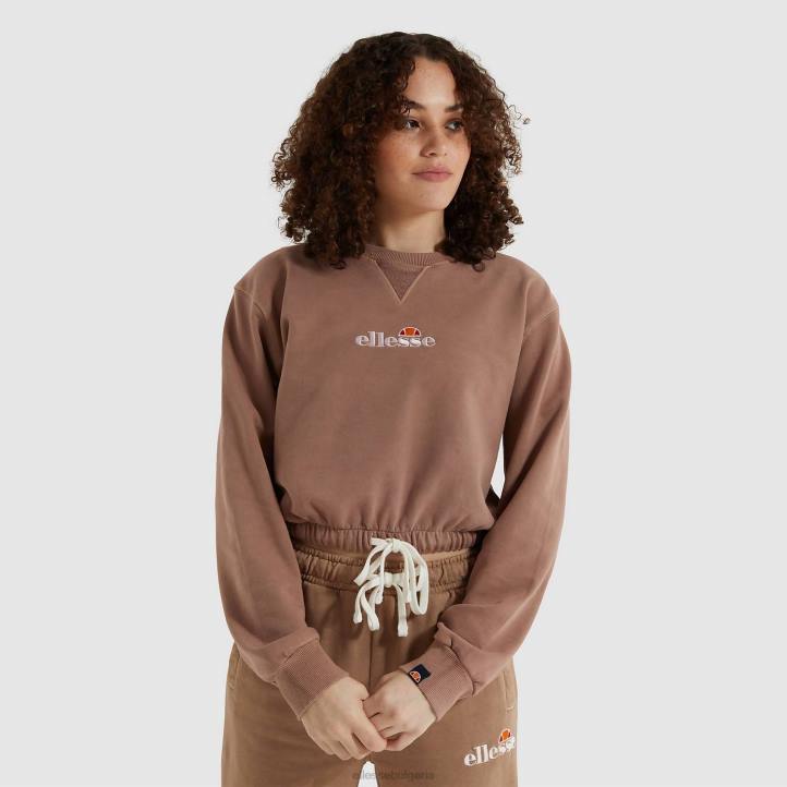 Ellesse Жени изрязан суитшърт в цвят мапс кафяво облекло 80BR170