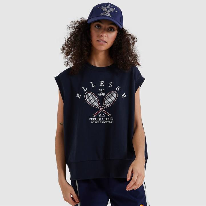 Ellesse Жени суичър cher военноморски флот облекло 80BR168