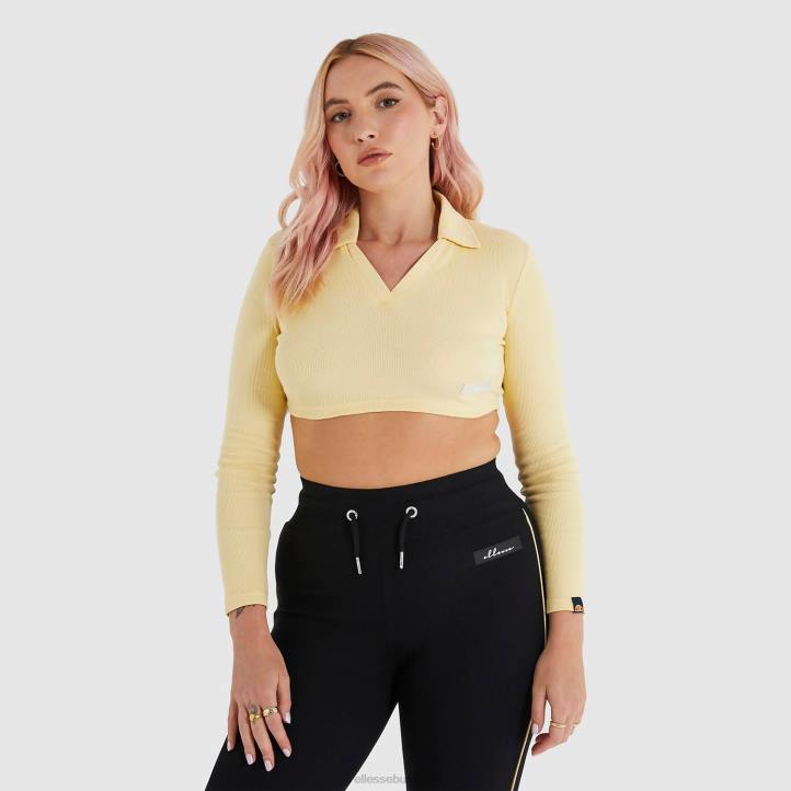 Ellesse Жени изрязана тениска на хари светло жълто облекло 80BR198