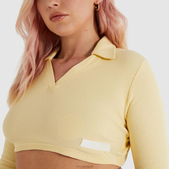 Ellesse Жени изрязана тениска на хари светло жълто облекло 80BR198