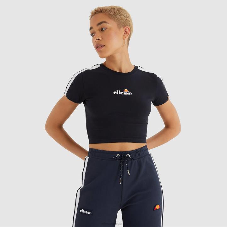 Ellesse Жени латус изрязана тениска черен облекло 80BR206