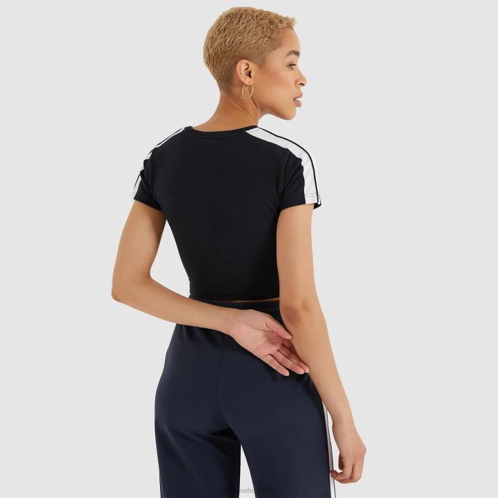 Ellesse Жени латус изрязана тениска черен облекло 80BR206