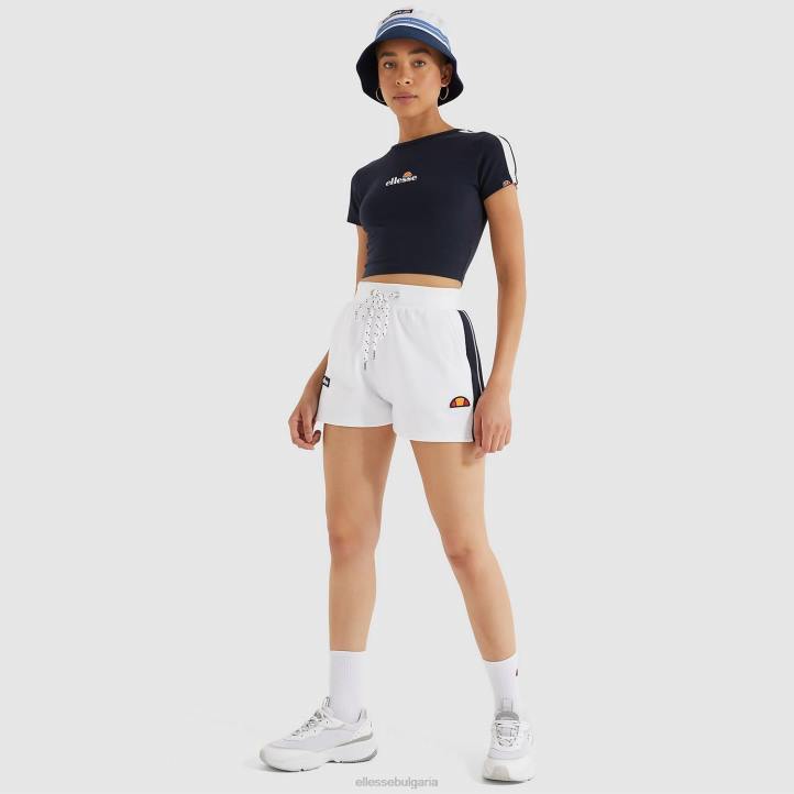 Ellesse Жени латус изрязана тениска военноморски флот облекло 80BR207