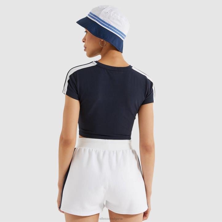 Ellesse Жени латус изрязана тениска военноморски флот облекло 80BR207