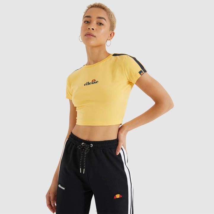 Ellesse Жени латус изрязана тениска жълто облекло 80BR208