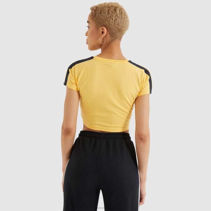 Ellesse Жени латус изрязана тениска жълто облекло 80BR208