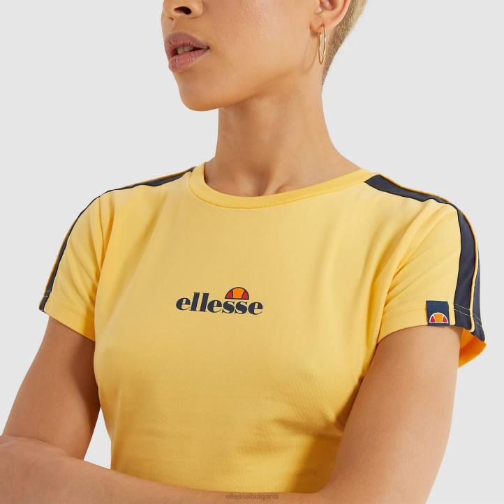 Ellesse Жени латус изрязана тениска жълто облекло 80BR208