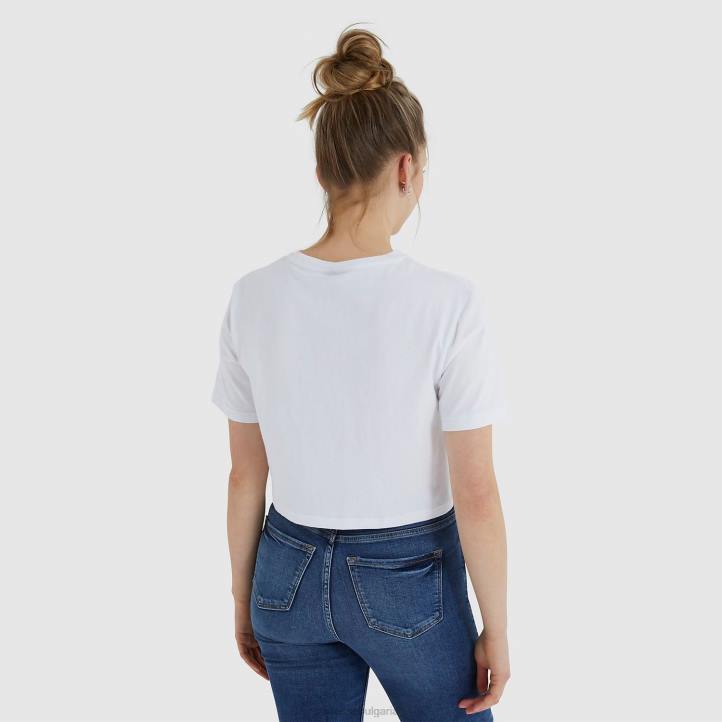Ellesse Жени изрязана тениска с еднорог бяло облекло 80BR210