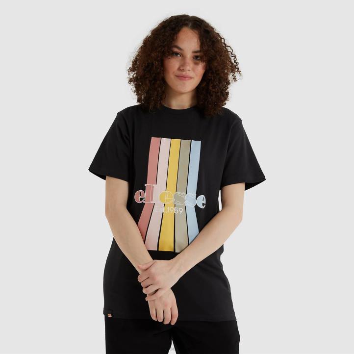 Ellesse Жени лавандула тениска измита черен облекло 80BR218