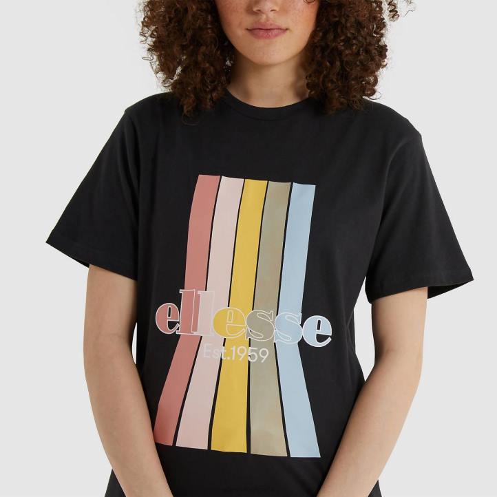Ellesse Жени лавандула тениска измита черен облекло 80BR218