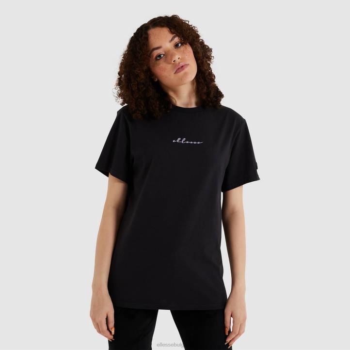Ellesse Жени миреса тениска измита черен облекло 80BR238