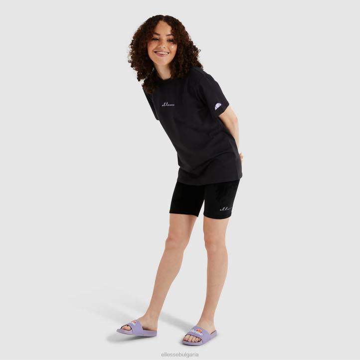 Ellesse Жени миреса тениска измита черен облекло 80BR238