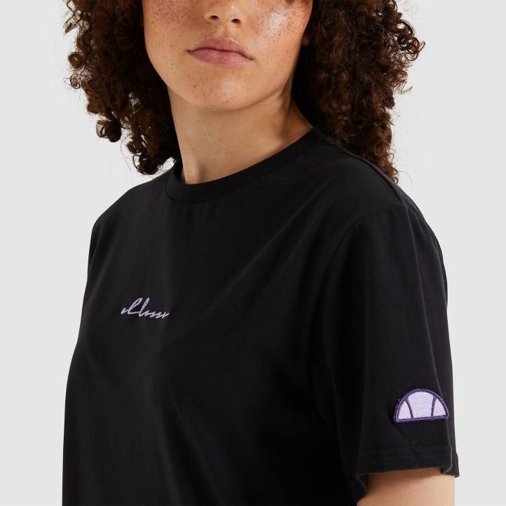 Ellesse Жени миреса тениска измита черен облекло 80BR238