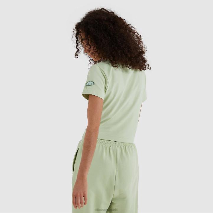 Ellesse Жени капкомерна изрязана тениска светло зелено облекло 80BR545