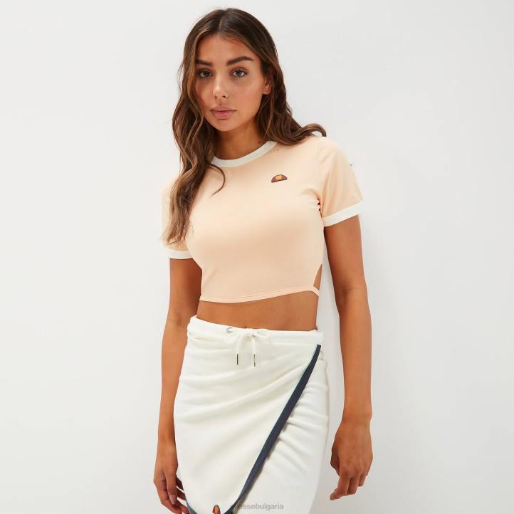 Ellesse Жени изрязана тениска светло оранжево облекло 80BR55