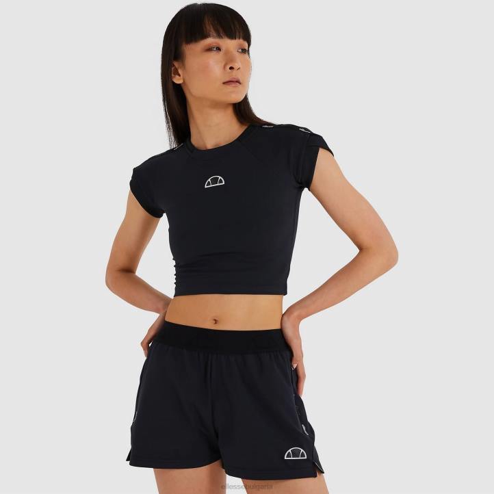 Ellesse Жени изрязана тениска на arianne черен облекло 80BR214