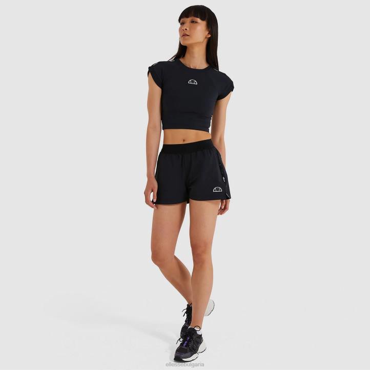 Ellesse Жени изрязана тениска на arianne черен облекло 80BR214