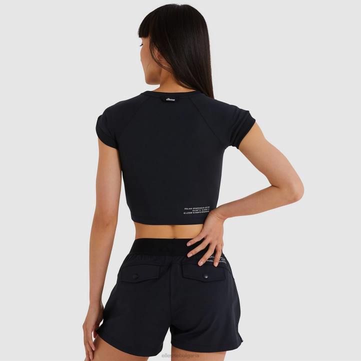 Ellesse Жени изрязана тениска на arianne черен облекло 80BR214