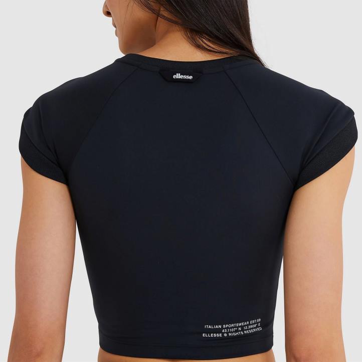 Ellesse Жени изрязана тениска на arianne черен облекло 80BR214
