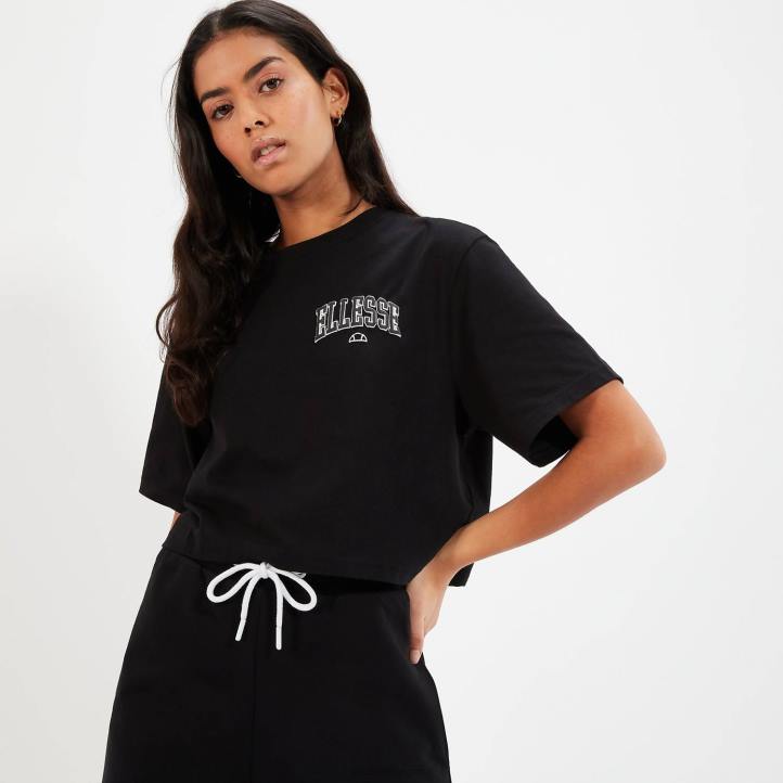 Ellesse Жени тениска beneventi croppd черен облекло 80BR57