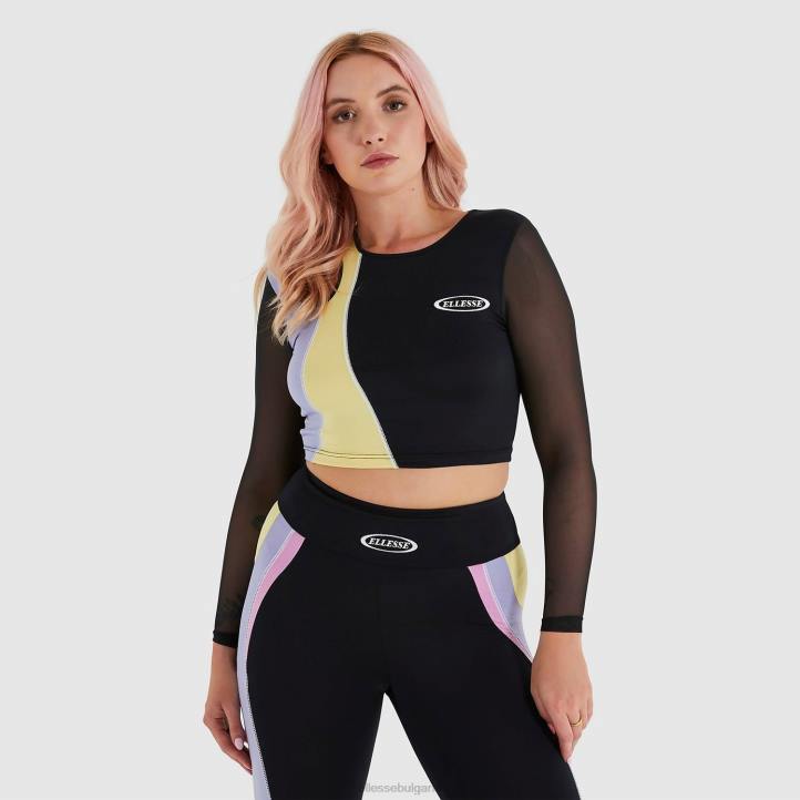 Ellesse Жени изрязана тениска leontina черен облекло 80BR223
