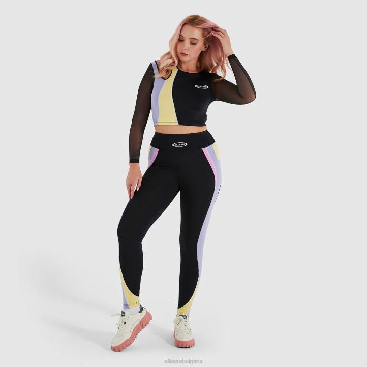 Ellesse Жени изрязана тениска leontina черен облекло 80BR223