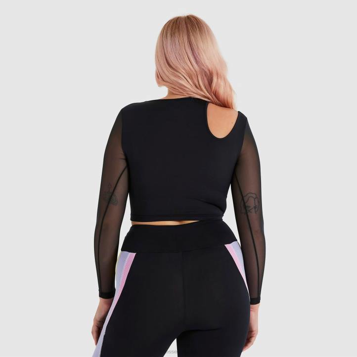 Ellesse Жени изрязана тениска leontina черен облекло 80BR223