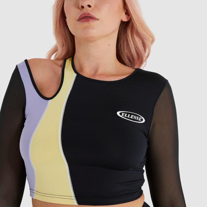 Ellesse Жени изрязана тениска leontina черен облекло 80BR223
