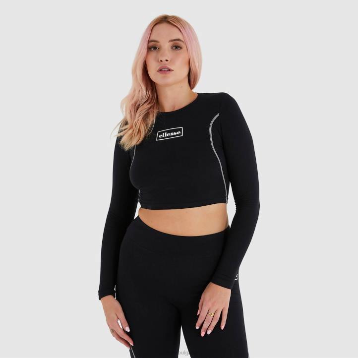 Ellesse Жени изрязана тениска lucente черен облекло 80BR227
