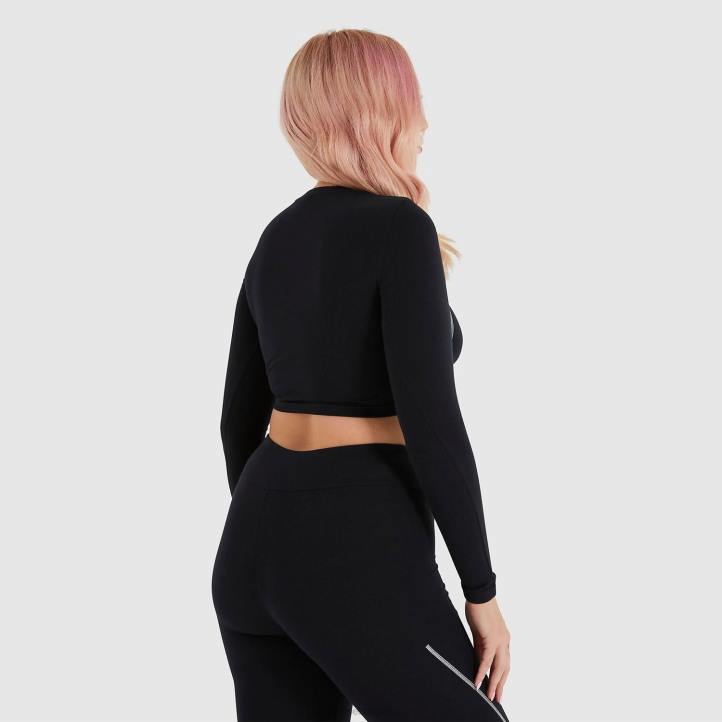 Ellesse Жени изрязана тениска lucente черен облекло 80BR227