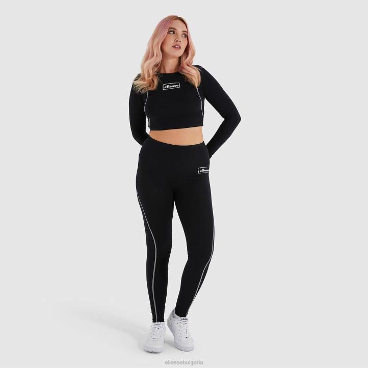 Ellesse Жени изрязана тениска lucente черен облекло 80BR227