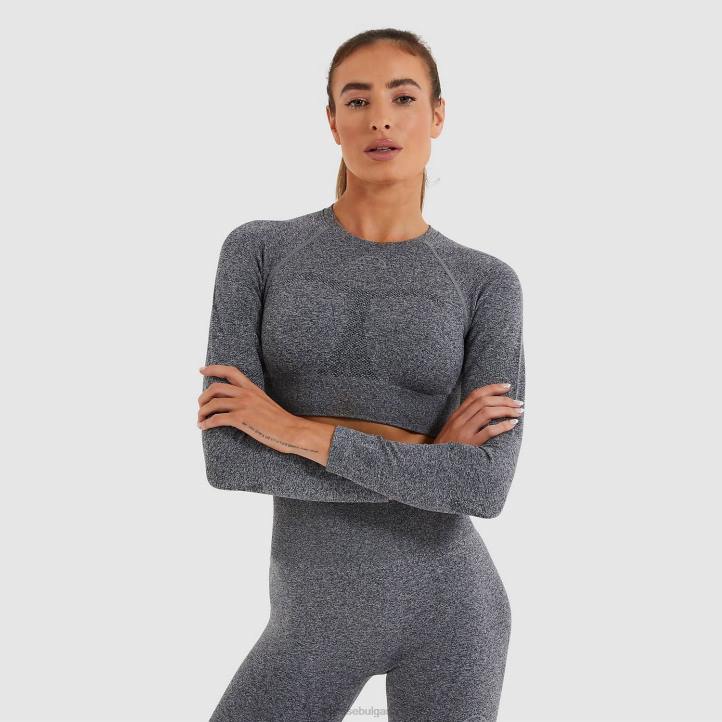 Ellesse Жени изрязана тениска vamp тъмносив мергел облекло 80BR201