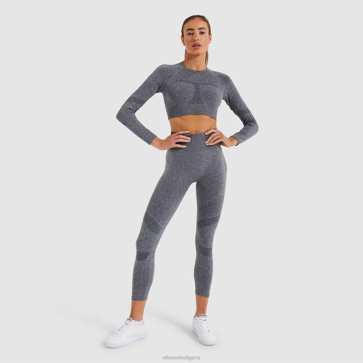 Ellesse Жени изрязана тениска vamp тъмносив мергел облекло 80BR201