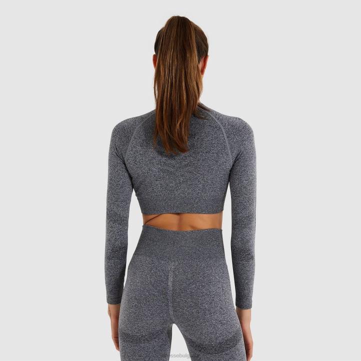 Ellesse Жени изрязана тениска vamp тъмносив мергел облекло 80BR201