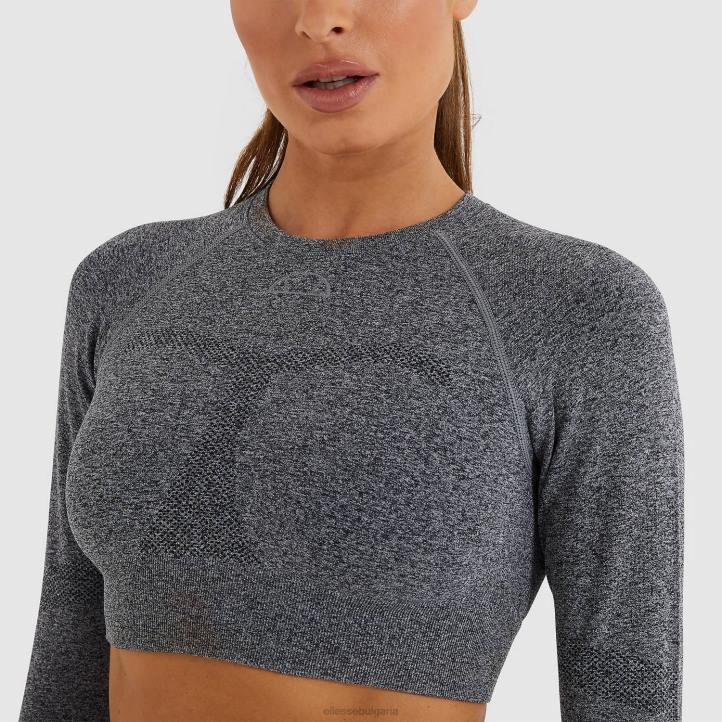 Ellesse Жени изрязана тениска vamp тъмносив мергел облекло 80BR201