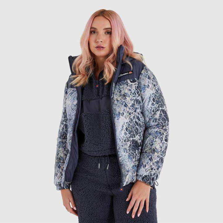 Ellesse Жени сензо подплатено яке военноморски флот облекло 80BR158