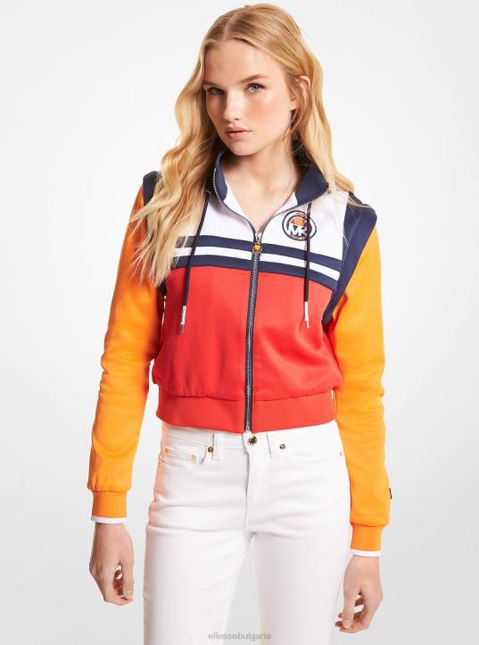 Ellesse Жени mk яке с цип от смесен памук цветен блок облекло 80BR10