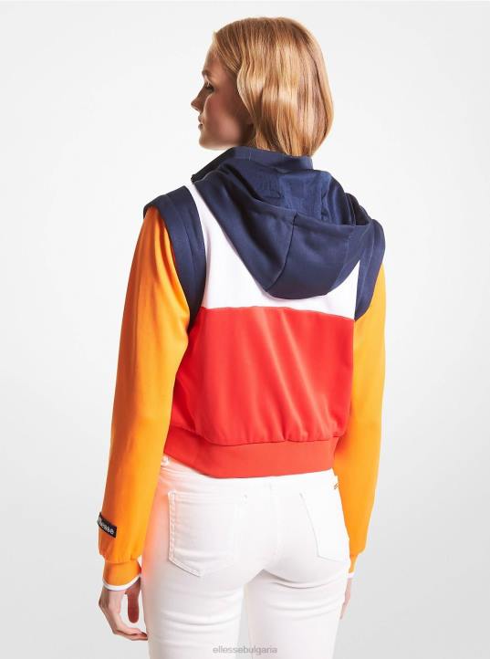 Ellesse Жени mk яке с цип от смесен памук цветен блок облекло 80BR10