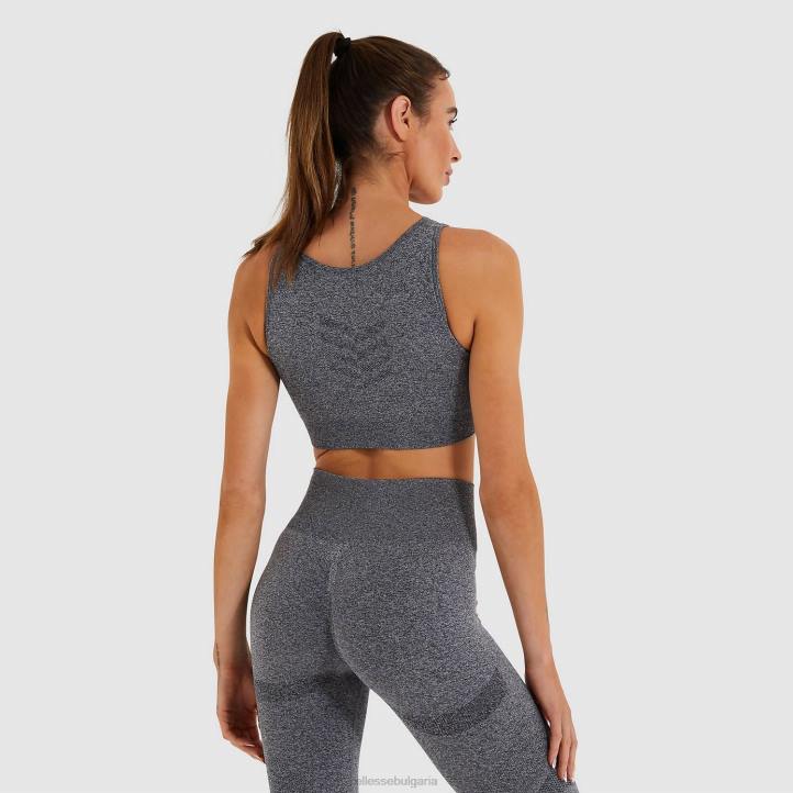 Ellesse Жени горяща съкратена жилетка сив мергел облекло 80BR200
