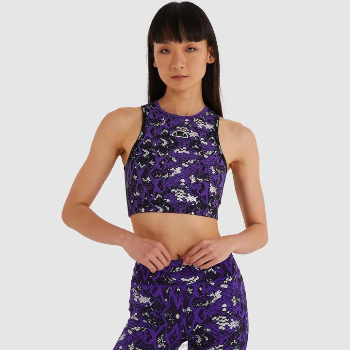 Ellesse Жени съкратена жилетка kinarva цял печат облекло 80BR199