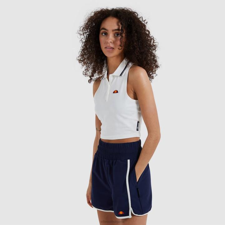 Ellesse Жени ontom съкратена жилетка мръсно бяло облекло 80BR239