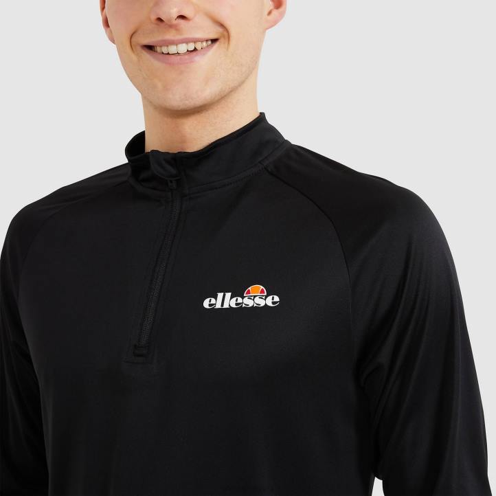 Ellesse мъже bovaro горнище с 1/2 цип черен облекло 80BR330