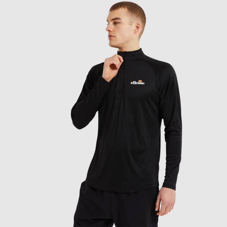 Ellesse мъже bovaro горнище с 1/2 цип черен облекло 80BR330